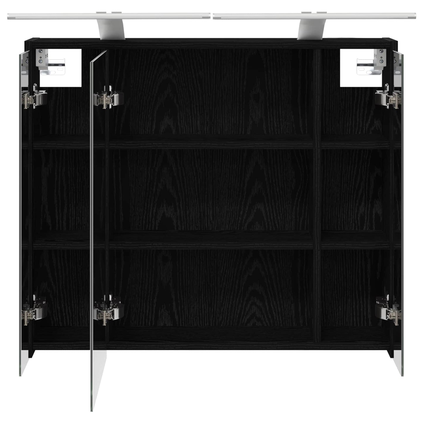 Baderomsspeilskap Svart Eik 73,5 x 16 x 62,5 cm Konstruert tre