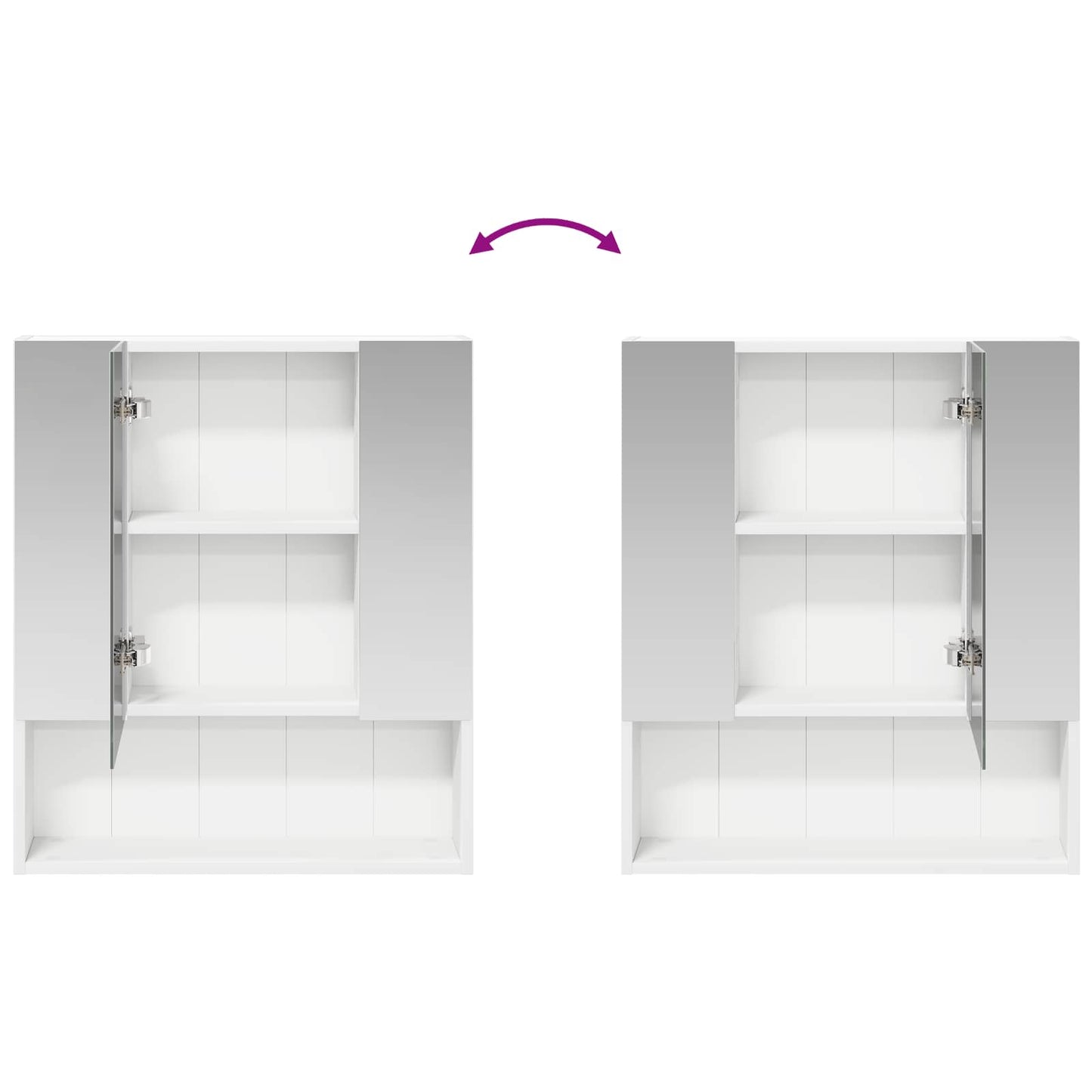 Baderomsspeilskap med dør Hvit 60 x 14.5 x 70 cm Konstruert tre