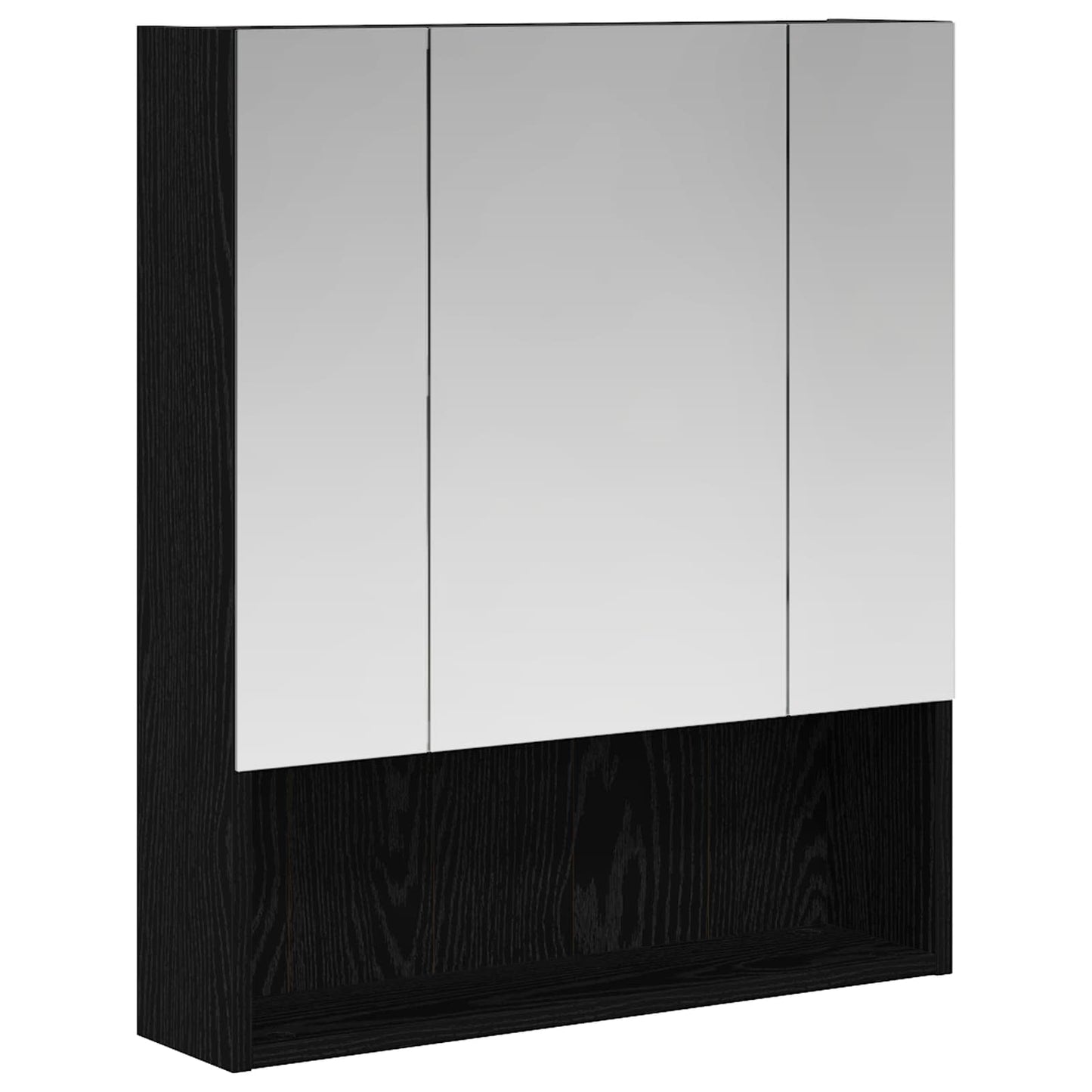 Baderomsspeilskap Svart Eik 60 x 14.5 x 70 cm Konstruert tre