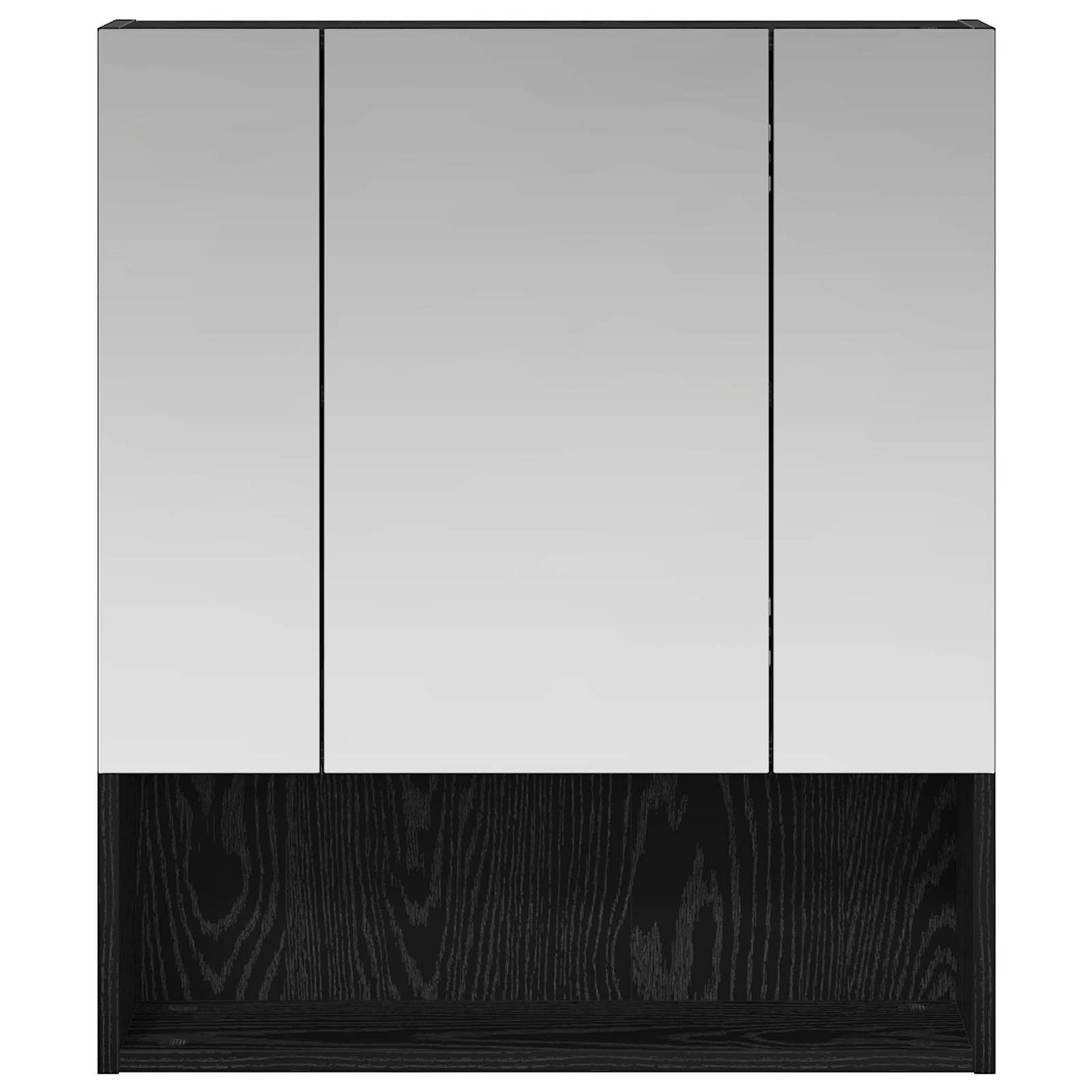Baderomsspeilskap Svart Eik 60 x 14.5 x 70 cm Konstruert tre