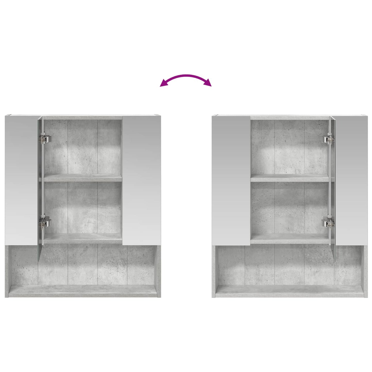 Baderomsspeilskap Betonggrå 60 x 14.5 x 70 cm Konstruert tre