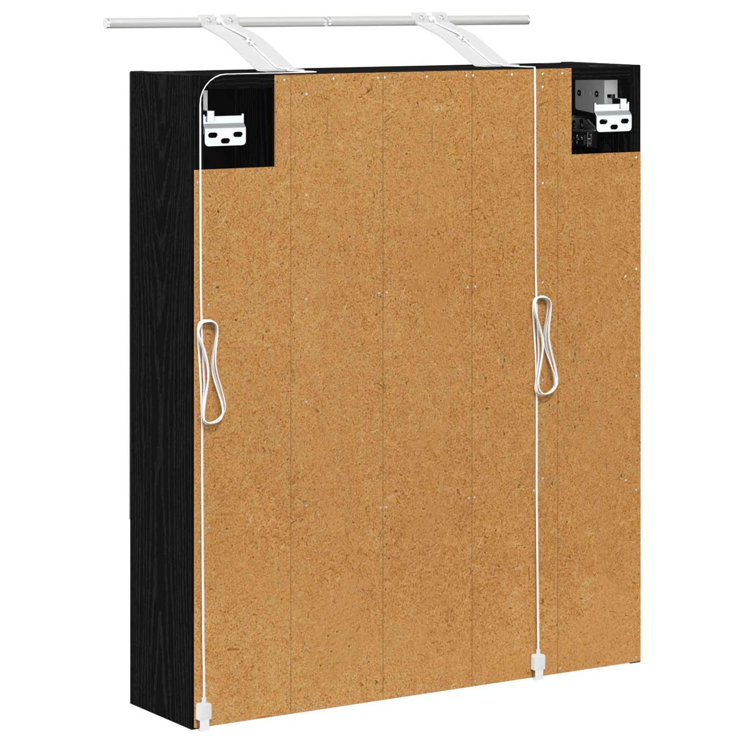 Baderomsspeilskap Svart Eik 60 x 14.5 x 70 cm Konstruert tre