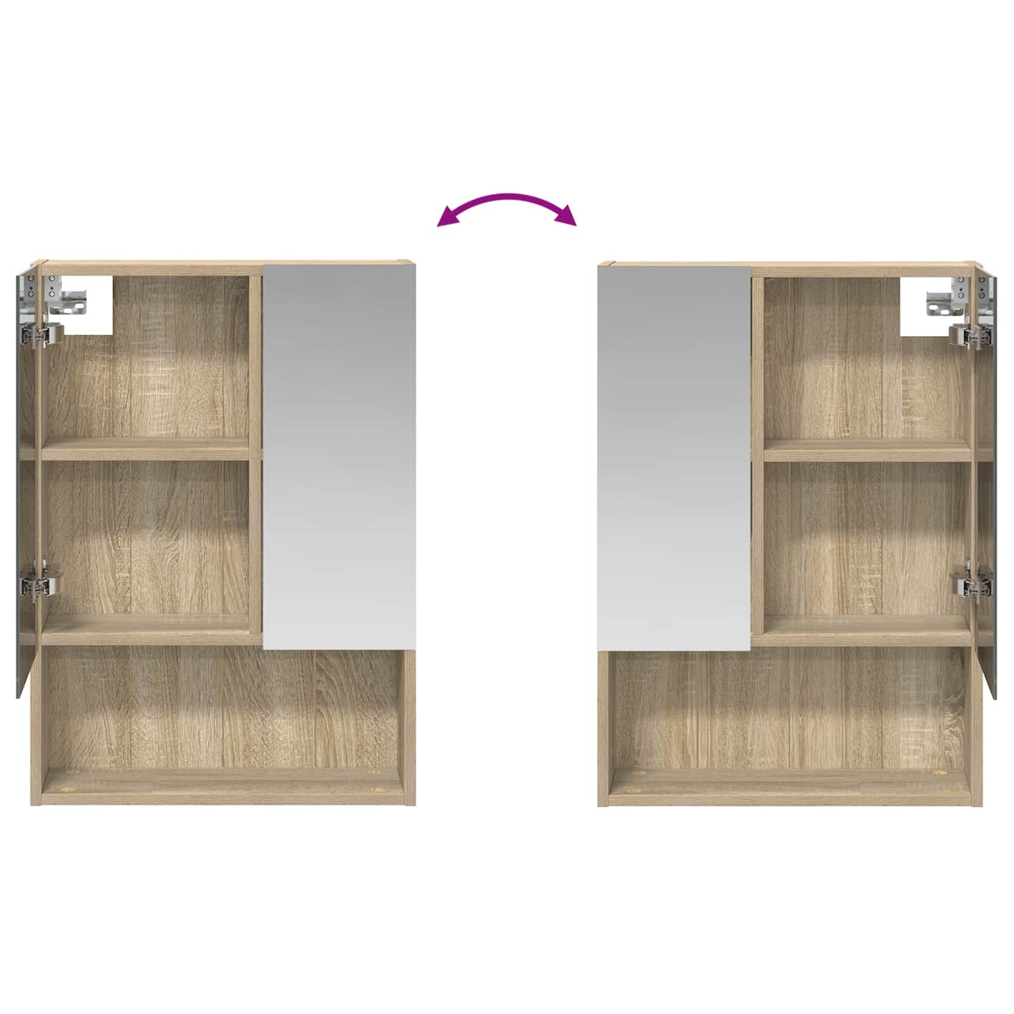 Baderomsspeilskap Sonoma eik 50 x 14,5 x 70 cm Konstruert tre