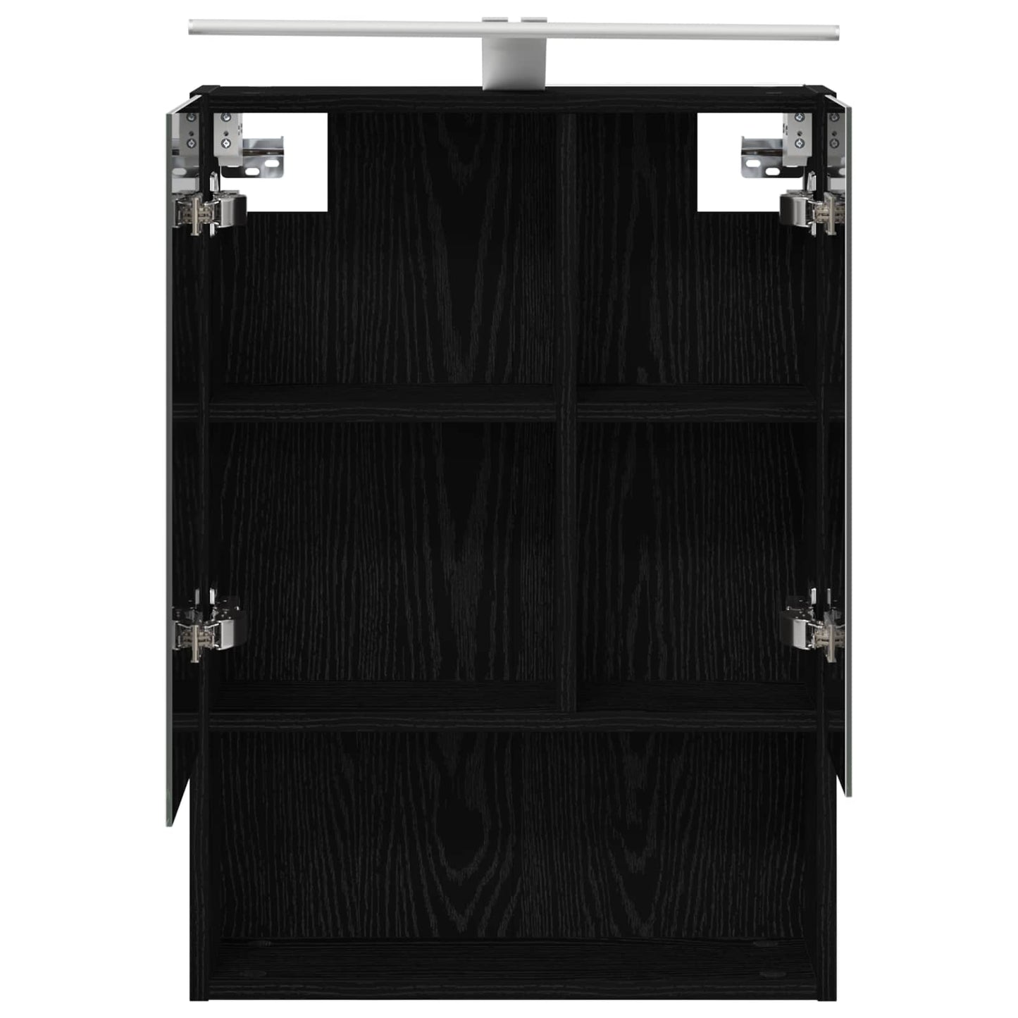Baderomsspeilskap Svart Eik 50 x 14,5 x 70 cm Konstruert tre