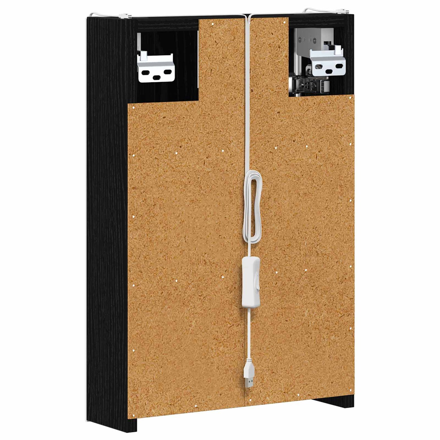 Baderomsspeilskap Svart Eik 33 x 11,5 x 50 cm Konstruert tre