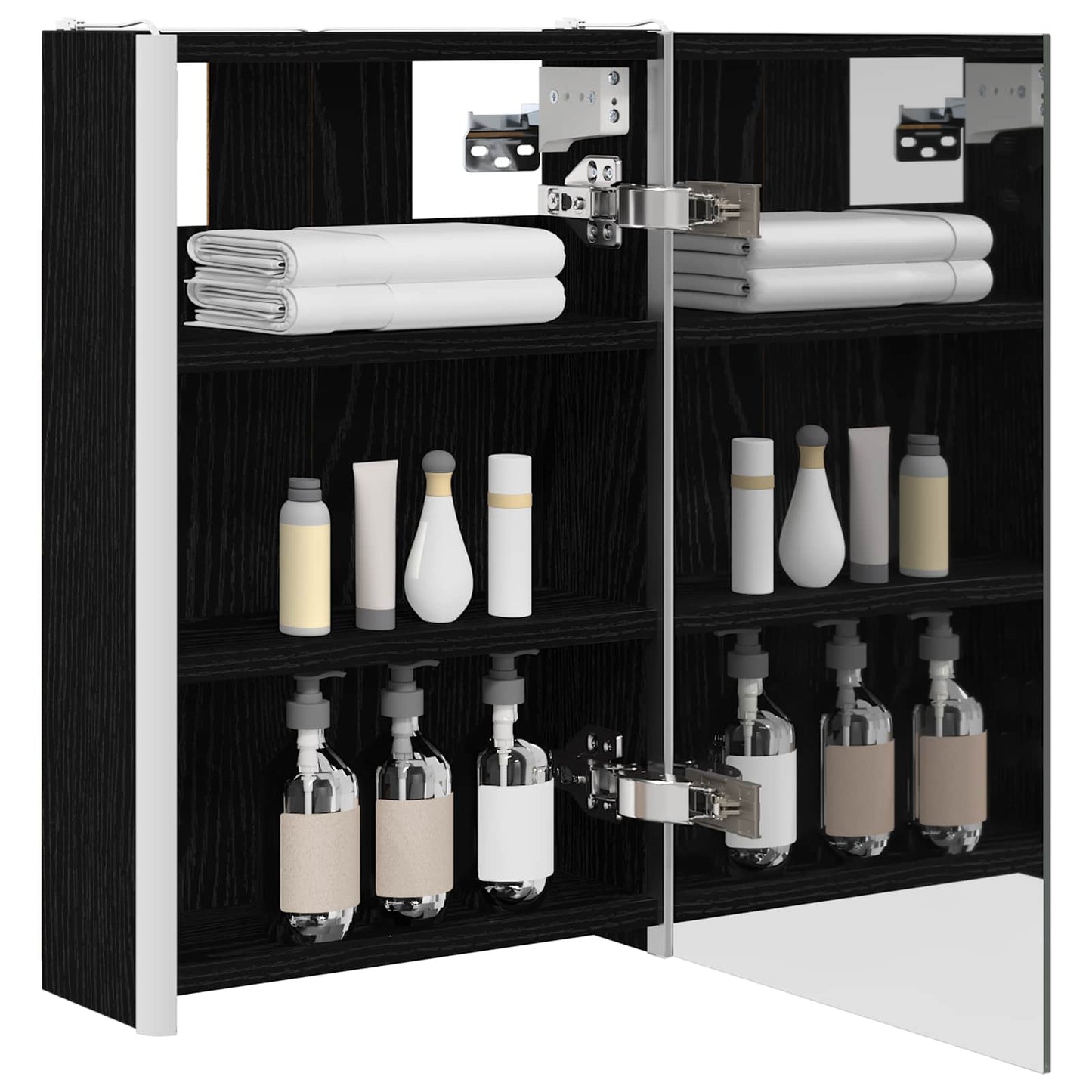 Baderomsspeilskap Svart Eik 33 x 11,5 x 50 cm Konstruert tre