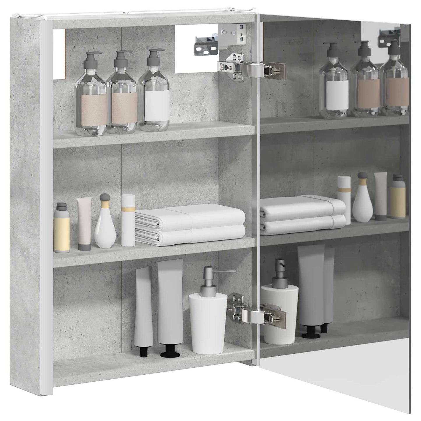 Baderomsspeilskap Betonggrå 43 x 11,5 x 60,5 cm Konstruert tre