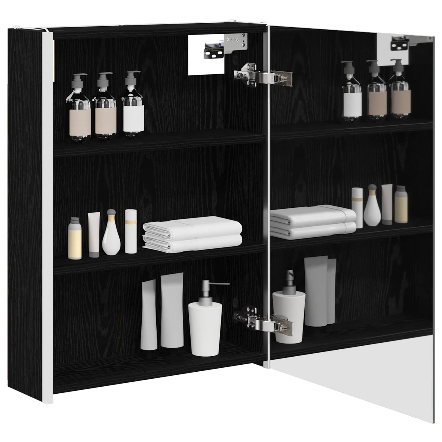 Baderomsspeilskap Svart Eik 53,5 x 15,5 x 70 cm Konstruert tre