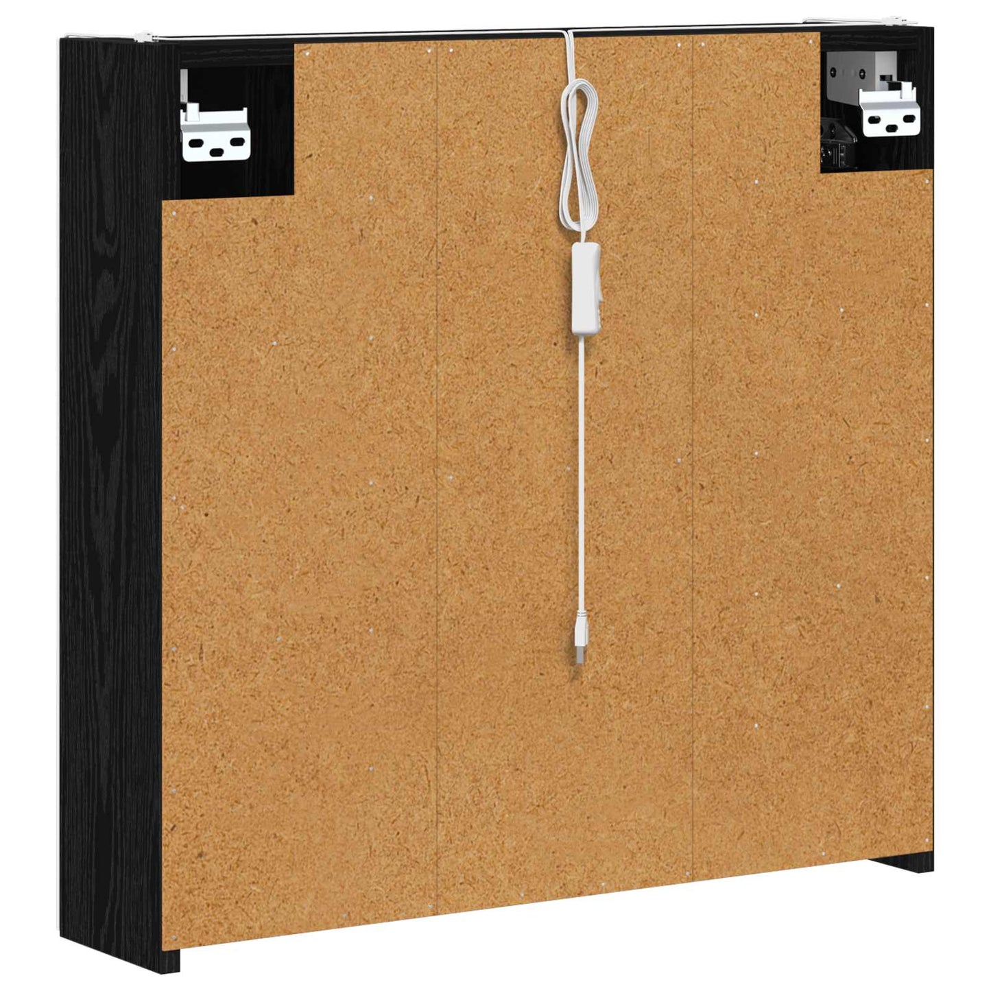 Baderomsspeilskap Svart Eik 63,5 x 15,5 x 60,5 cm