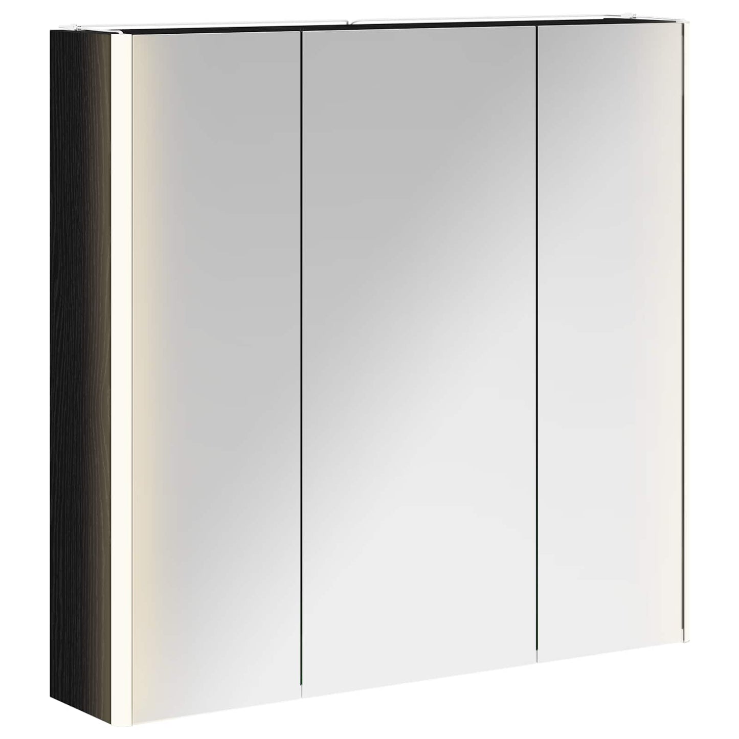 Baderomsspeilskap Svart Eik 73,5 x 15,5 x 70 cm Konstruert tre