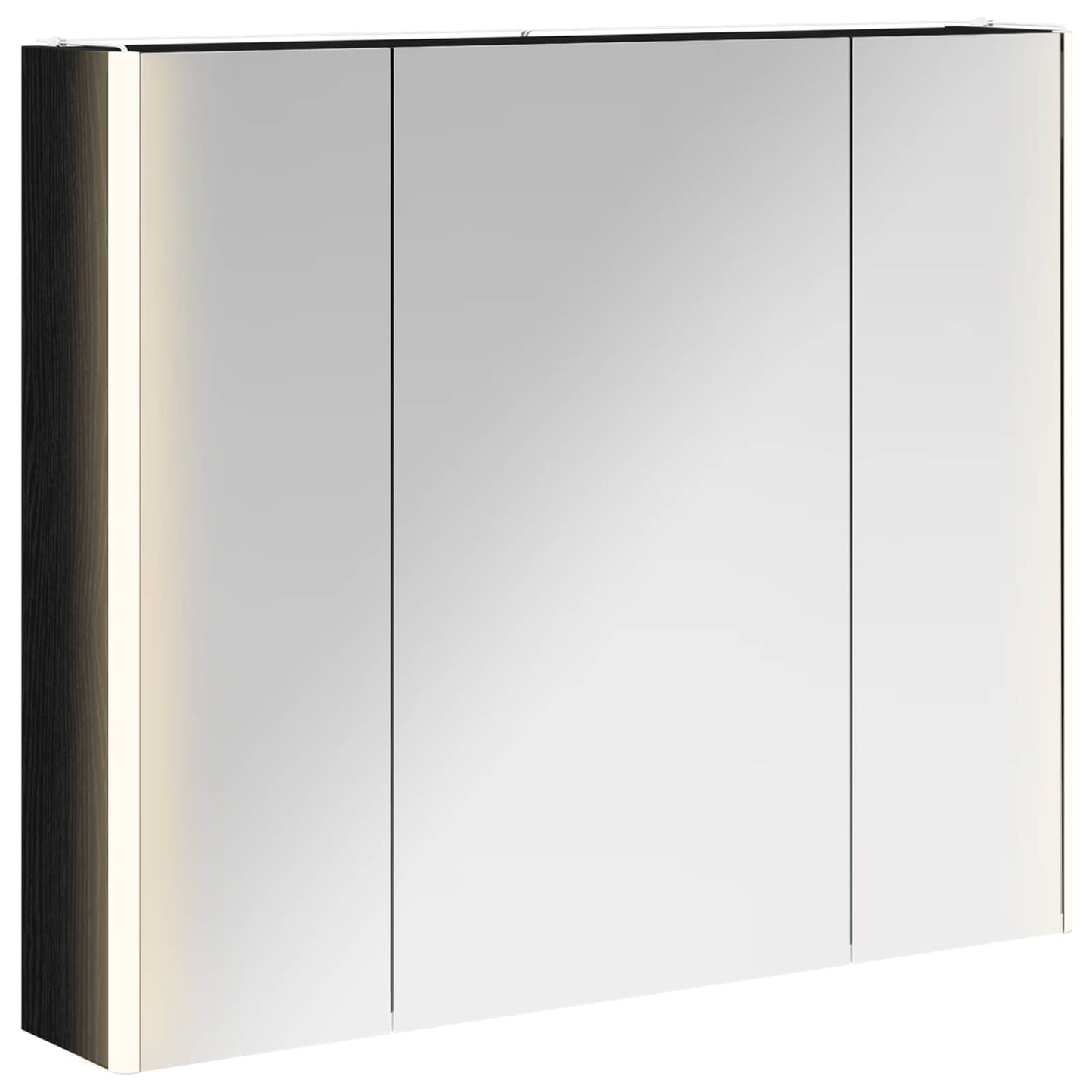 Baderomsspeilskap Svart Eik 83,5 x 15,5 x 70 cm Konstruert tre