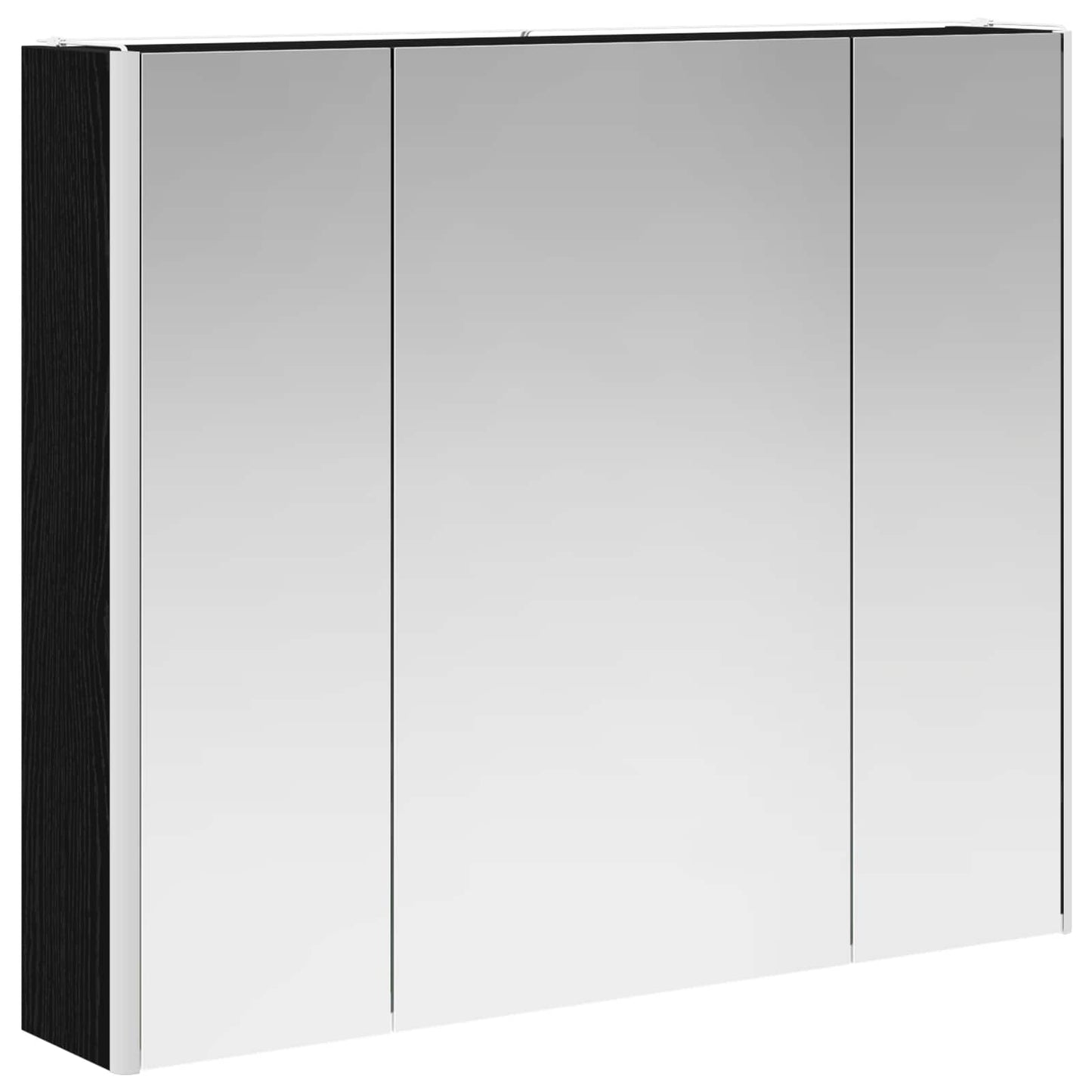 Baderomsspeilskap Svart Eik 83,5 x 15,5 x 70 cm Konstruert tre