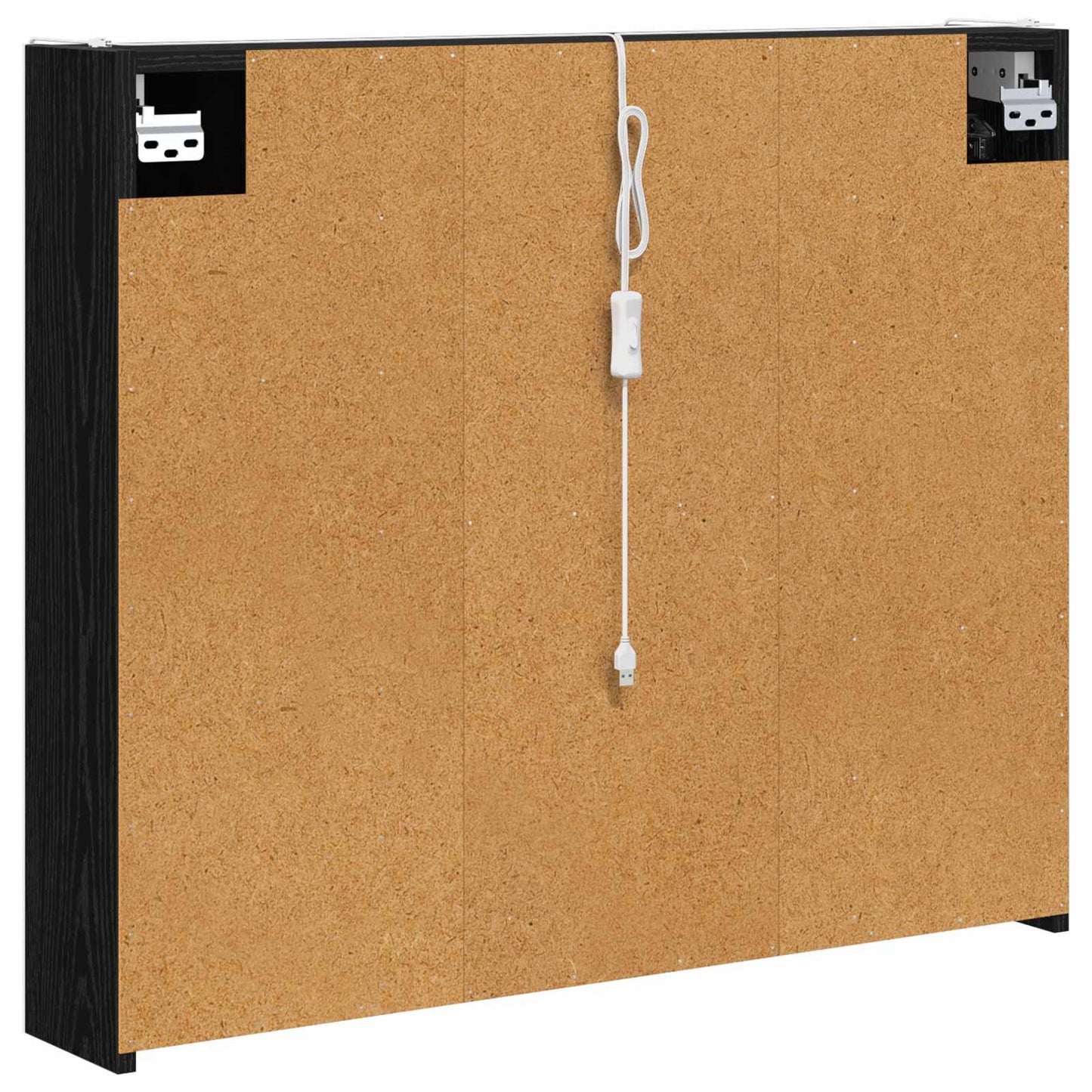 Baderomsspeilskap Svart Eik 83,5 x 15,5 x 70 cm Konstruert tre