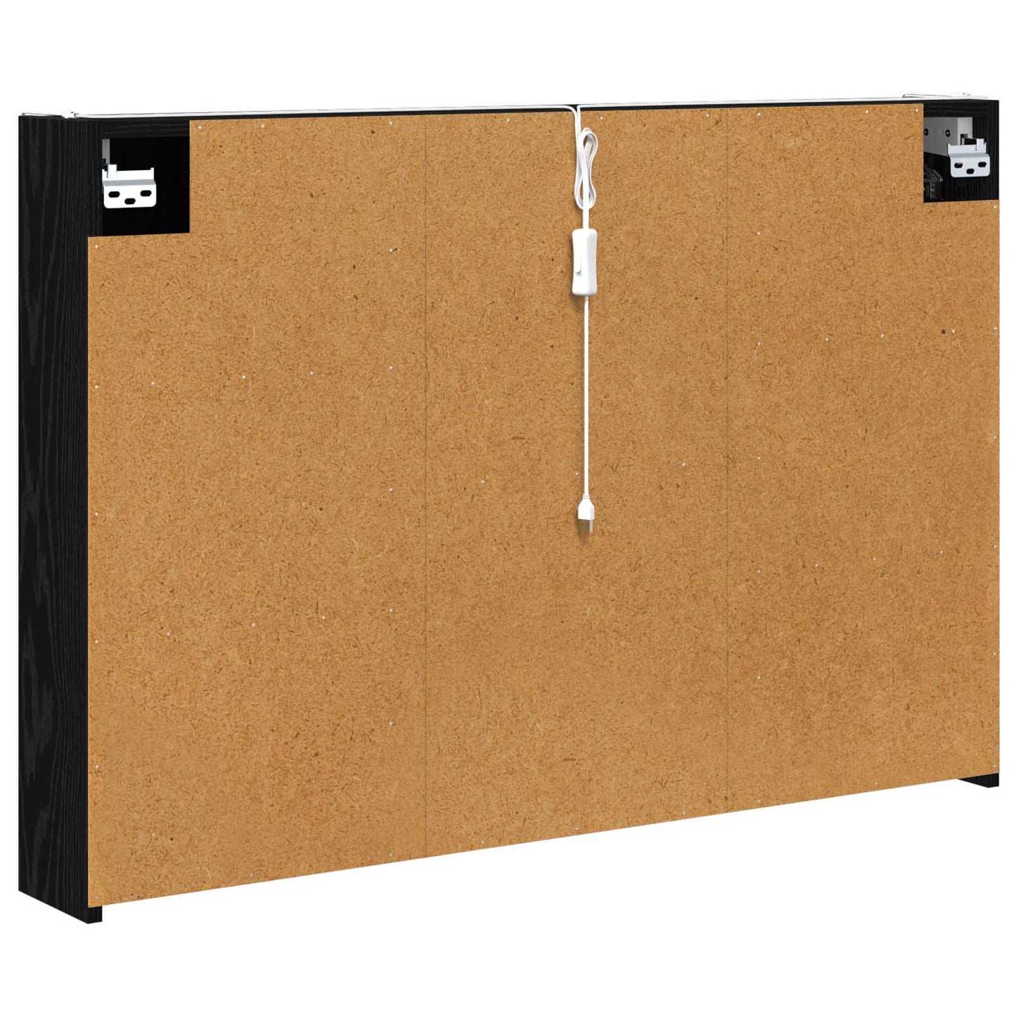 Baderomsspeilskap Svart Eik 103,5 x 15,5 x 70 cm Konstruert tre