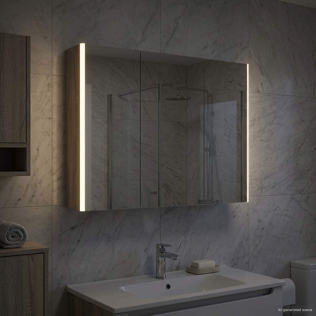 Baderomsspeilskap Grå Sonoma 103,5 x 15,5 x 70 cm