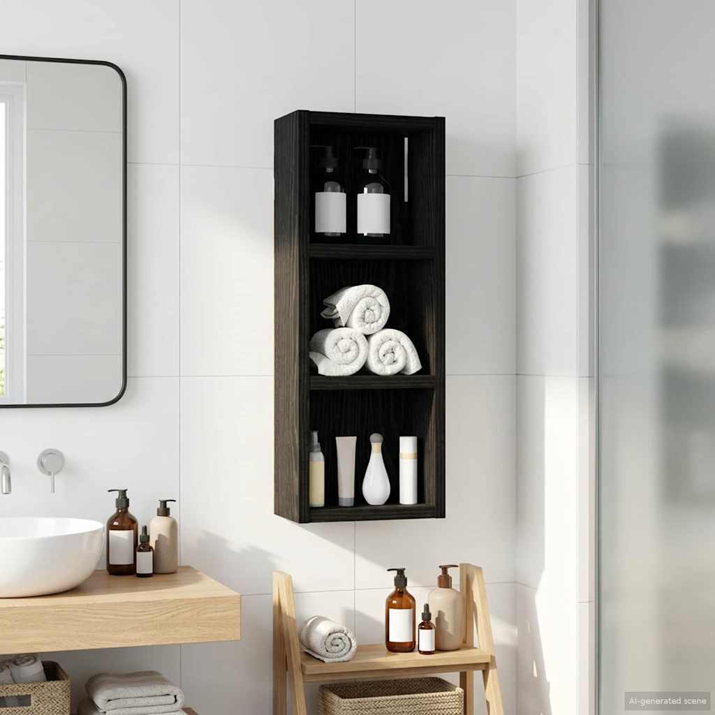 Baderom veggskap Svart Eik 20 x 10 x 50 cm Konstruert tre