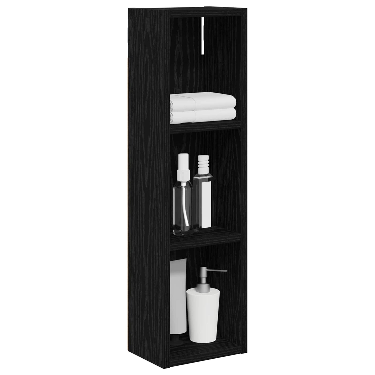 Baderom veggskap Svart Eik 20 x 14 x 70 cm Konstruert tre