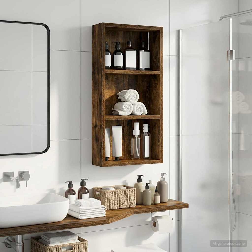 Baderom veggskap Røkt Eik 30 x 10 x 60,5 cm Konstruert tre