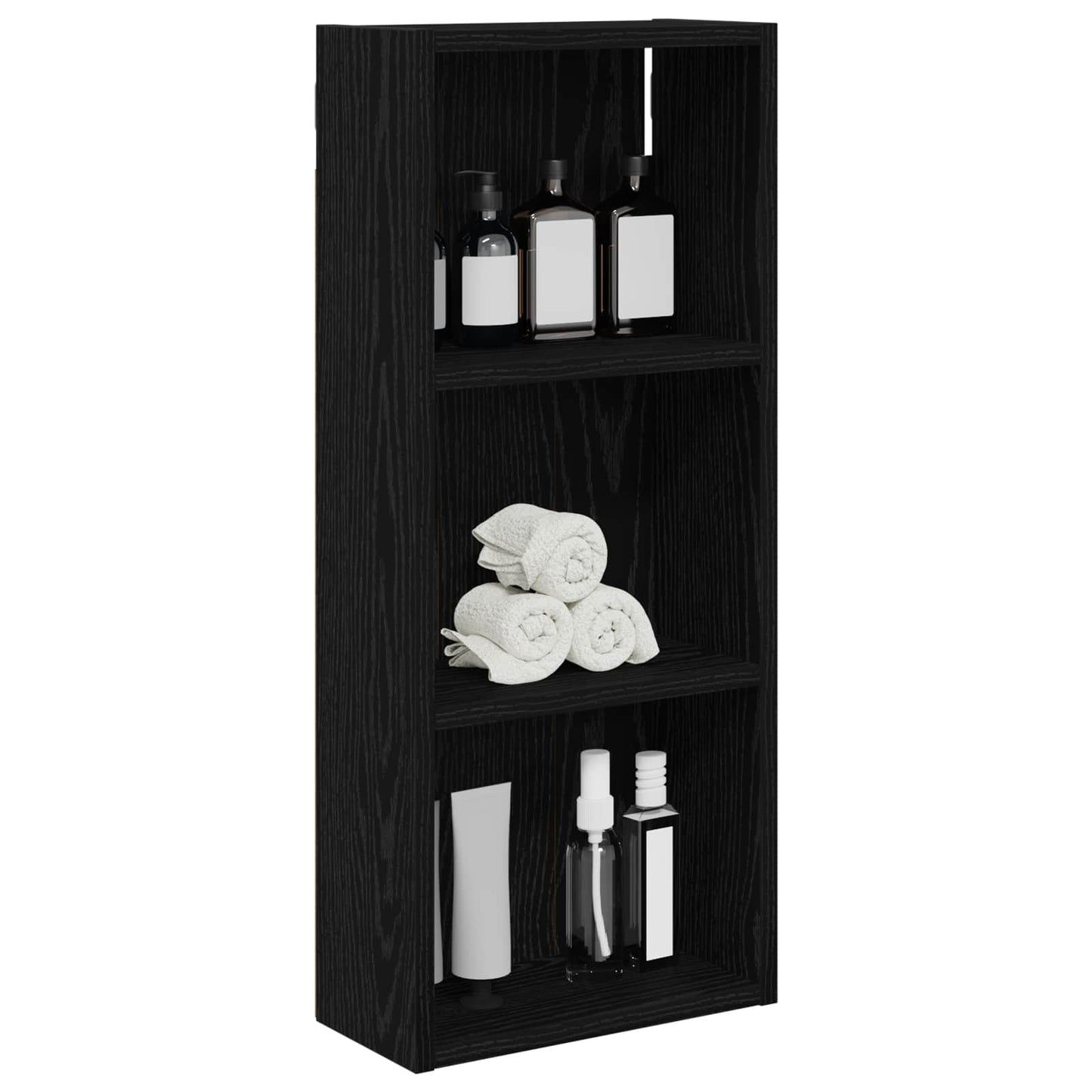 Baderom veggskap Svart Eik 30 x 14 x 70 cm Konstruert tre