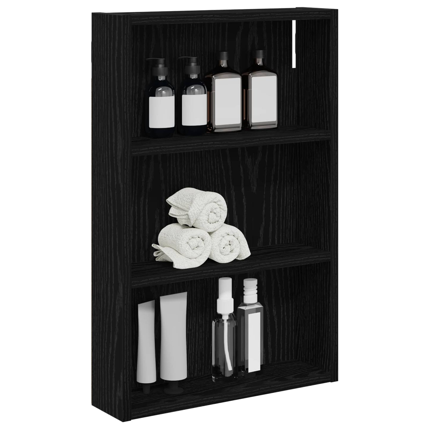 Baderom veggskap Svart Eik 40 x 10 x 60,5 cm Konstruert tre