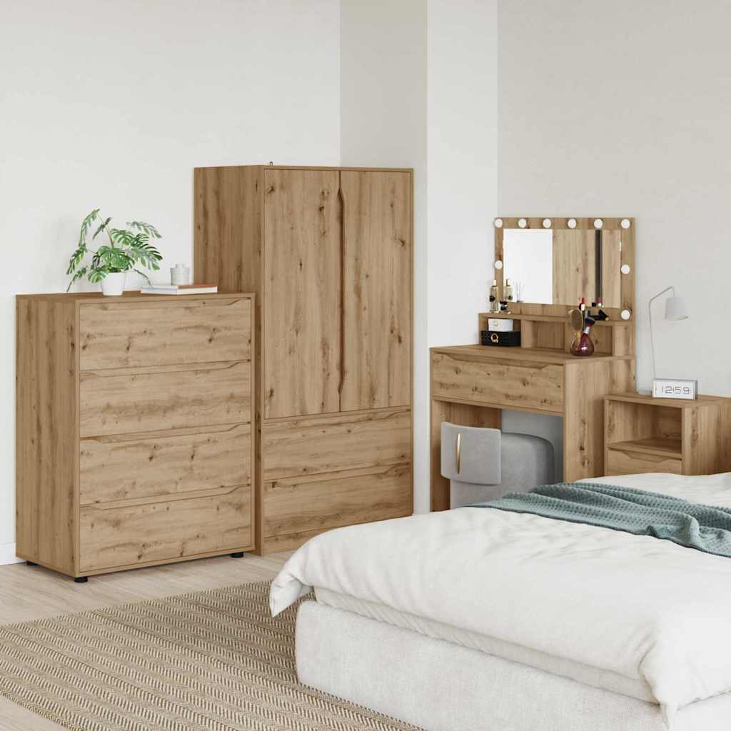 Oppbevaringsskap 80 x 48 x 105 cm Konstruert tre Artisan Eik