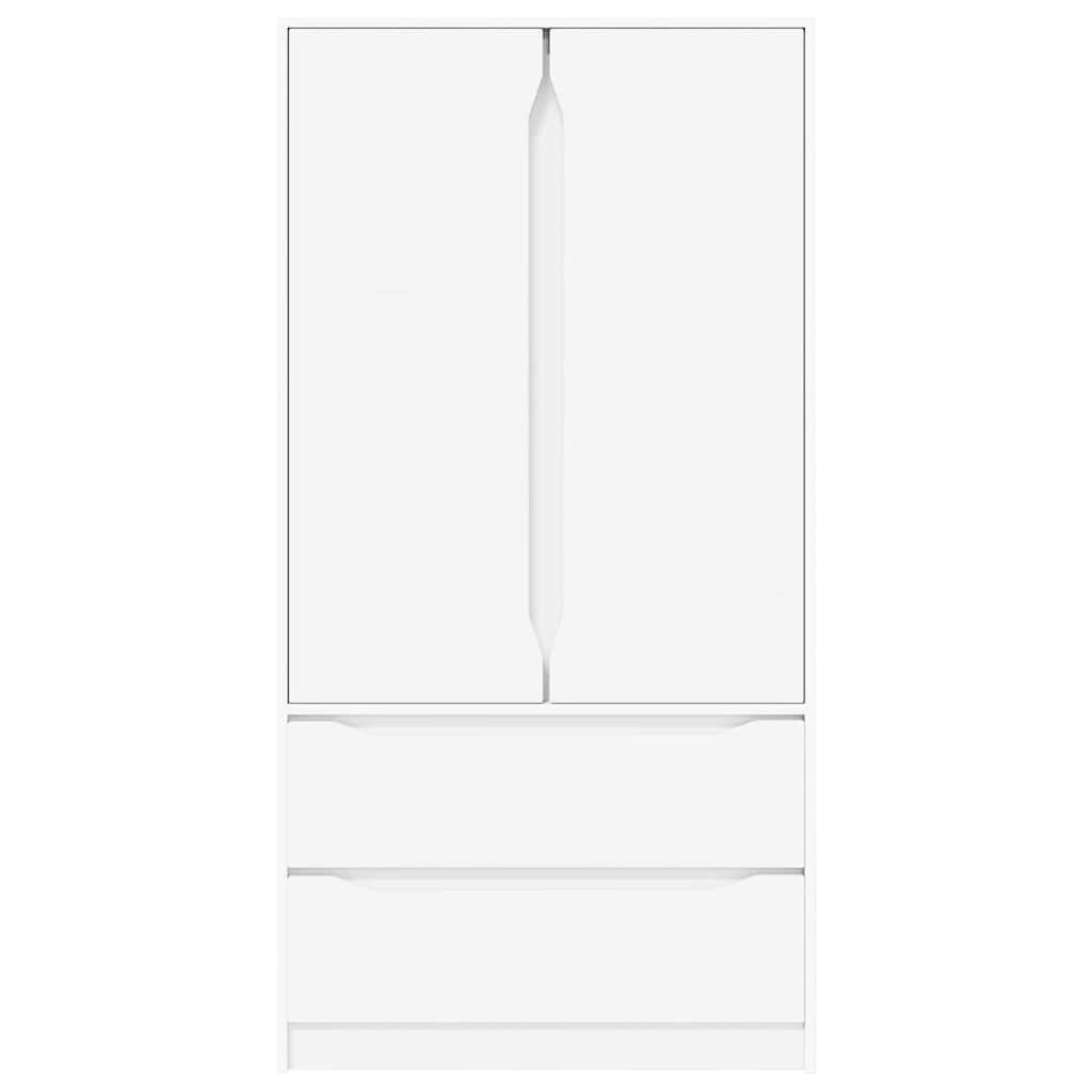 Garderobeskap med skuff Hvit 79,5 x 49 x 156 cm Konstruert tre