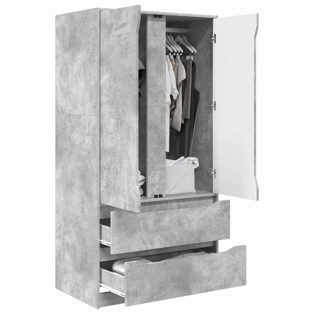 Garderobeskap BetongGrå 79,5 x 49 x 156 cm Konstruert tre