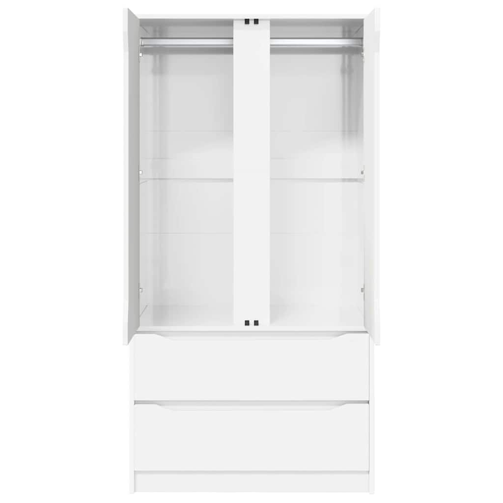 Garderobeskap Høgglans Hvit 79,5 x 49 x 156 cm Konstruert tre