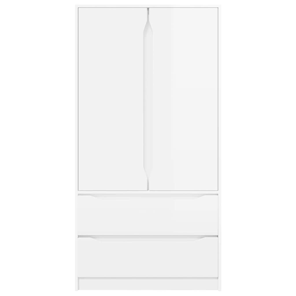 Garderobeskap Høgglans Hvit 79,5 x 49 x 156 cm Konstruert tre