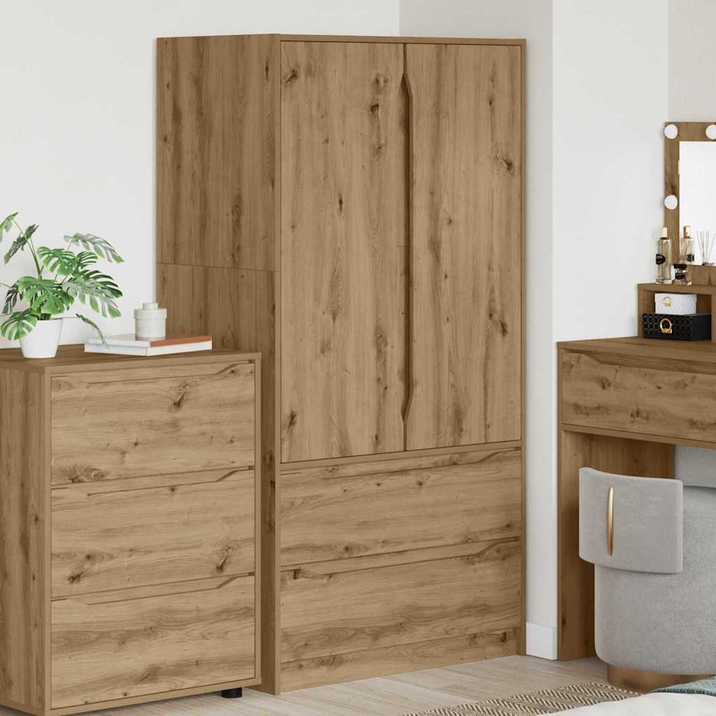 Garderobeskap Artisan Eik 79,5 x 49 x 156 cm Konstruert tre