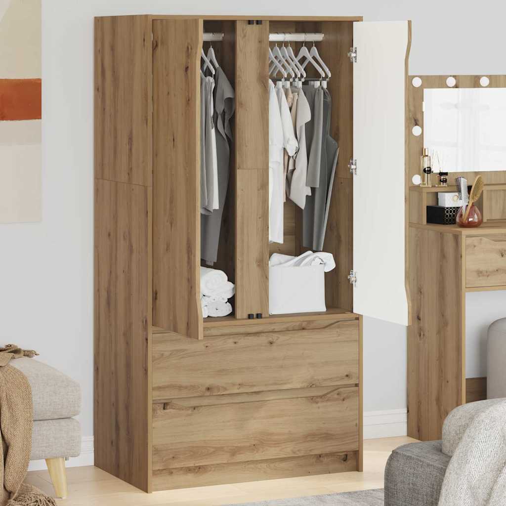 Garderobeskap Artisan Eik 79,5 x 49 x 156 cm Konstruert tre