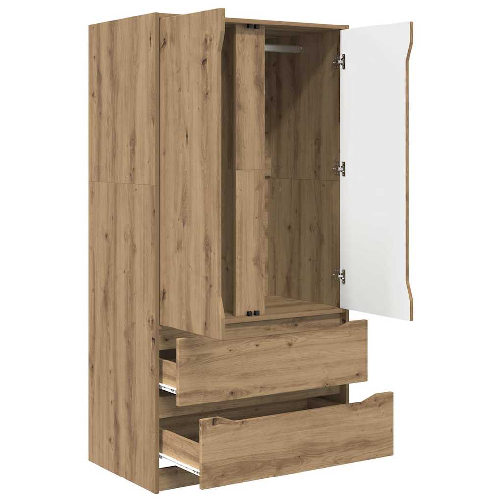 Garderobeskap Artisan Eik 79,5 x 49 x 156 cm Konstruert tre