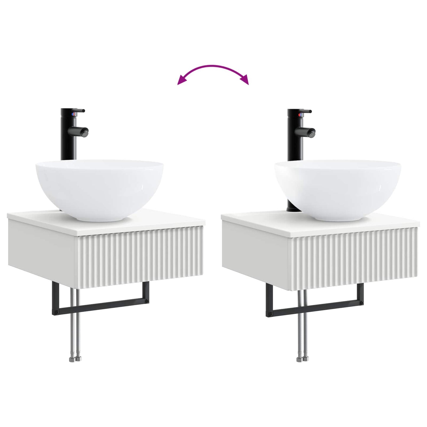 Baderomsskapsett 5 pcs Hvit 43 x 11,5 x 60,5 cm Konstruert tre
