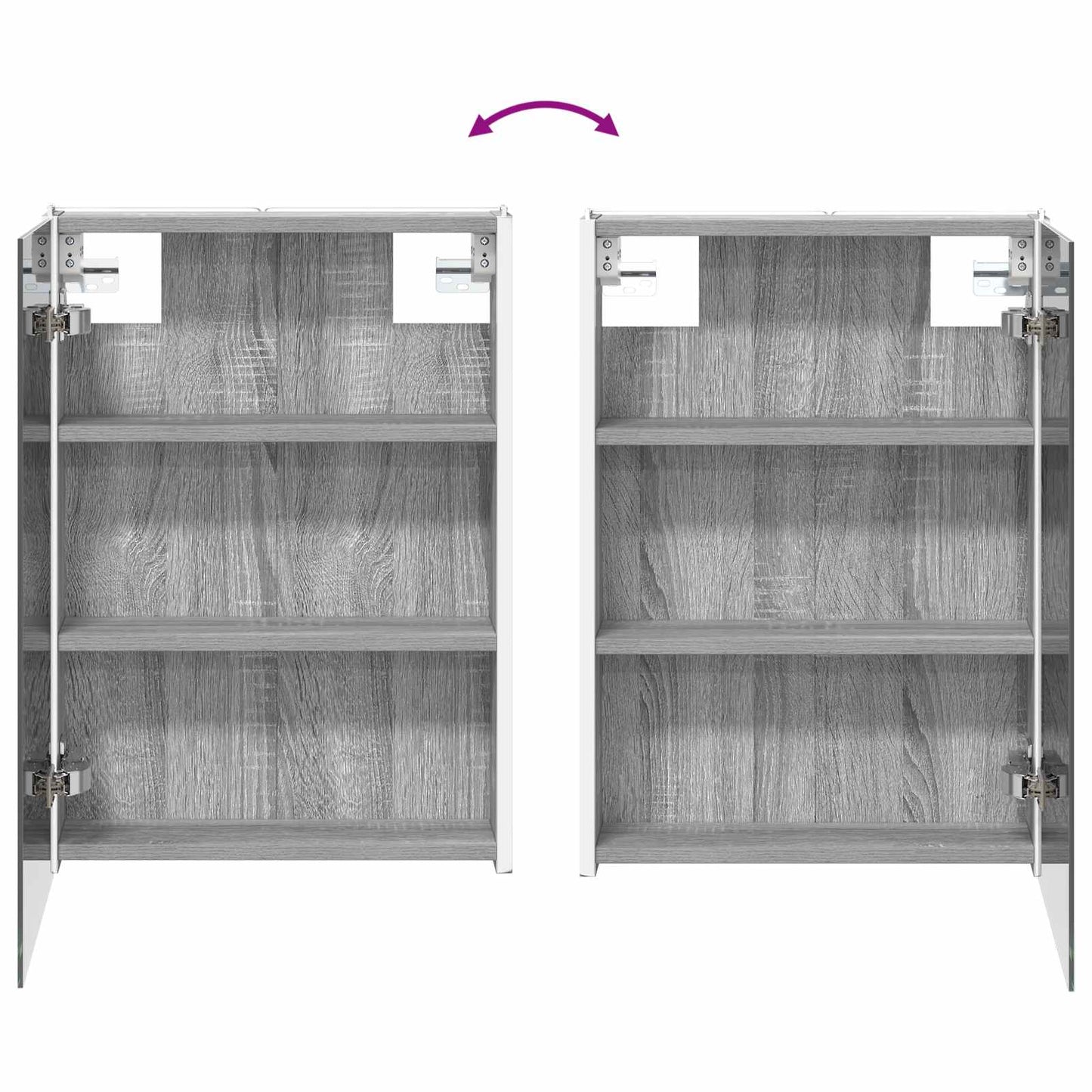 Baderomsskapsett 5 pcs Grå Sonoma 43 x 11,5 x 60,5 cm