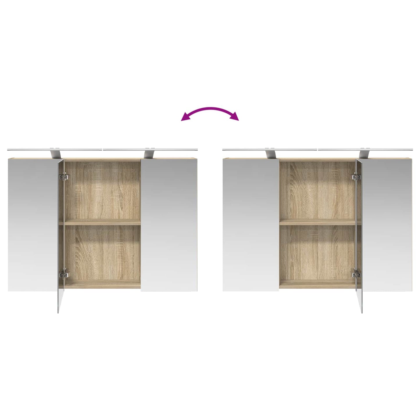 Baderomsskapsett 4 pcs Sonoma eik 100 x 14,5 x 70 cm
