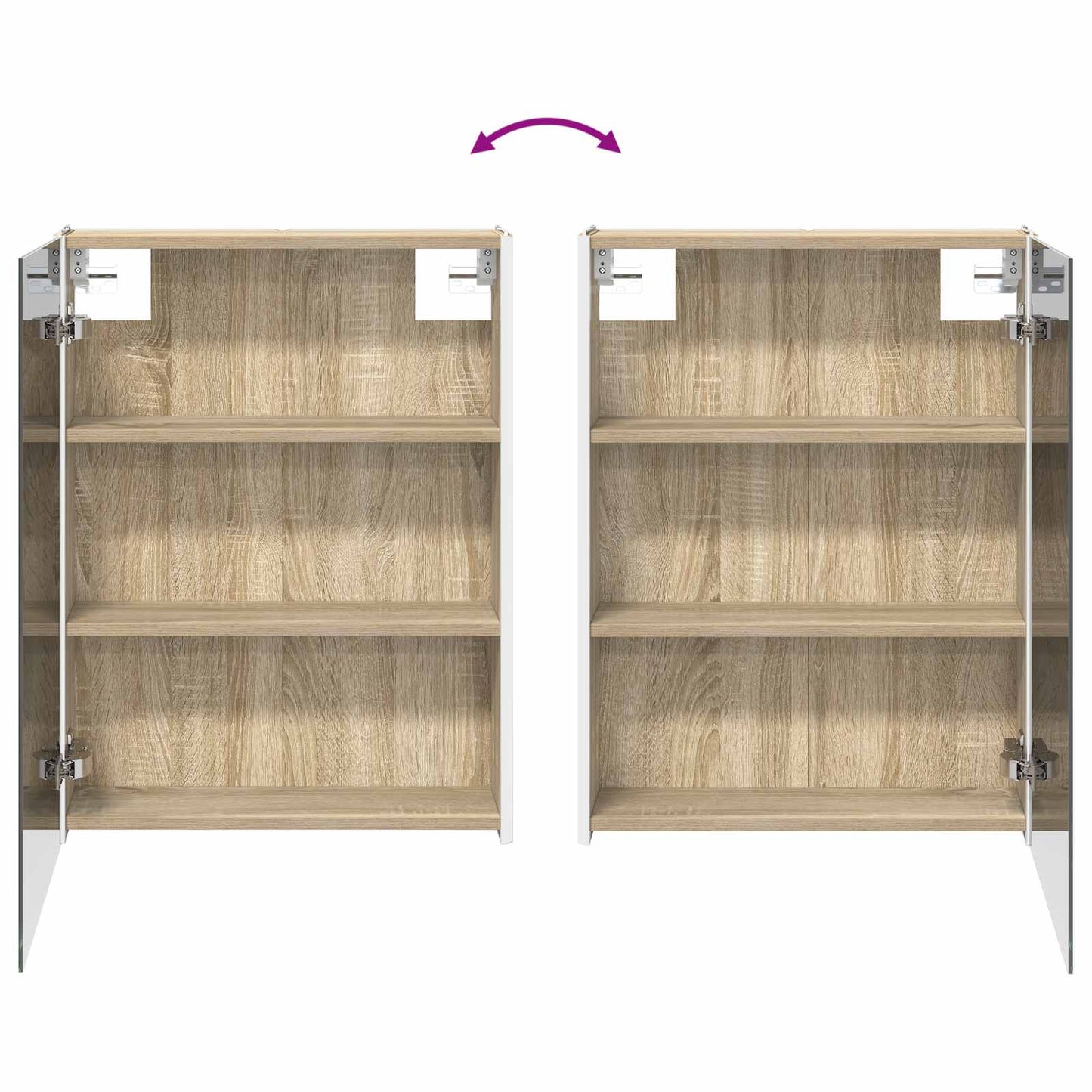 Baderomsskapsett 5 pcs Sonoma eik Konstruert tre