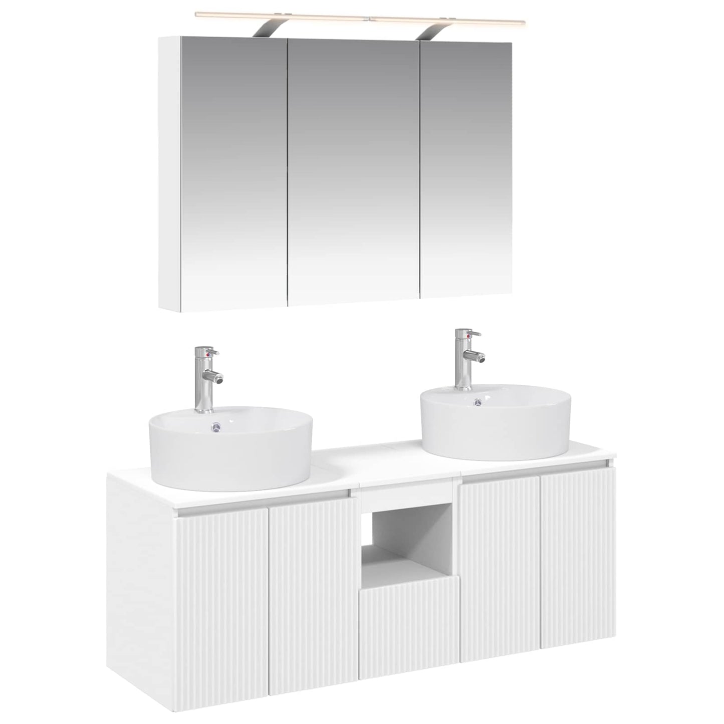 Baderomsskapsett 4 pcs Hvit Konstruert tre