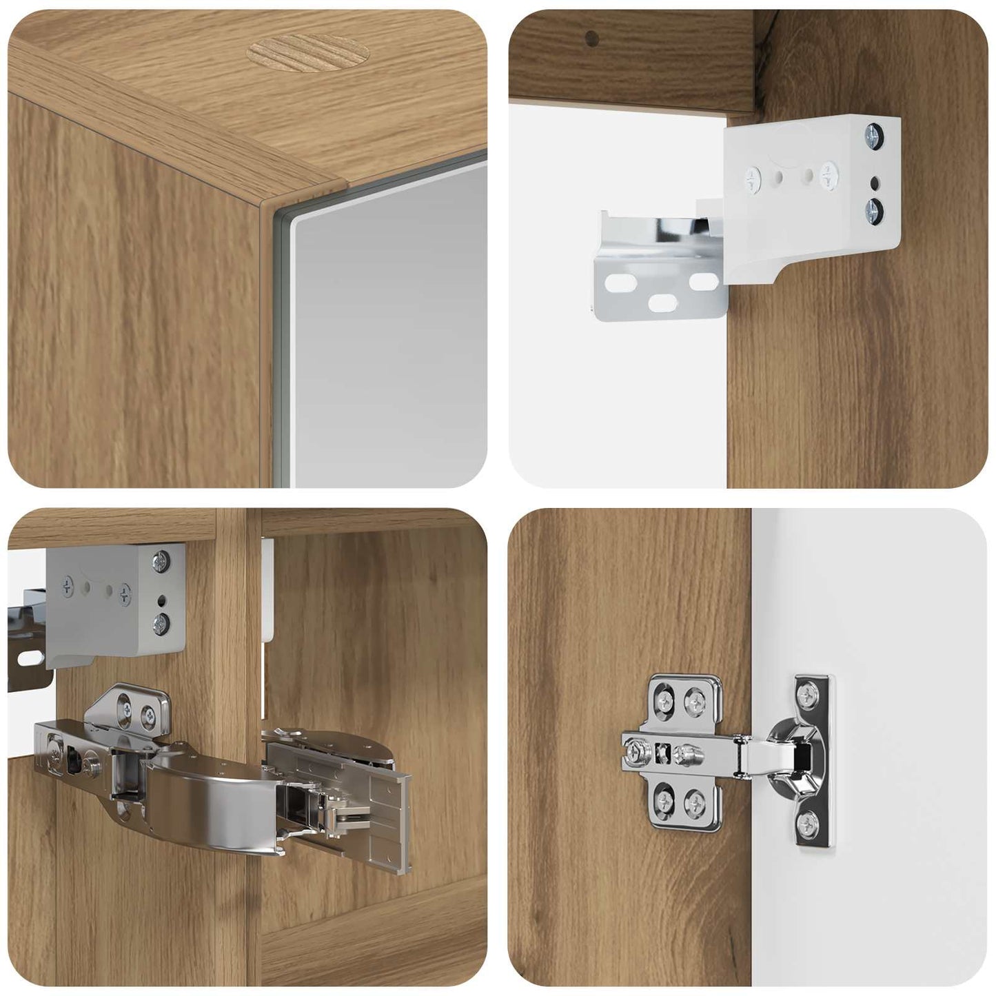 Baderomsskapsett 5 pcs Artisan eik Konstruert tre