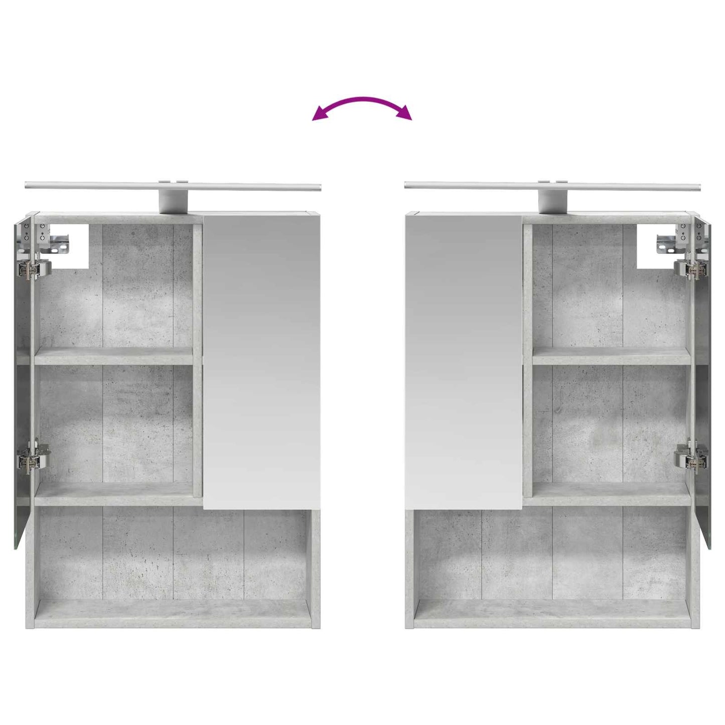 Baderomsskapsett 5 pcs Betonggrå Konstruert tre