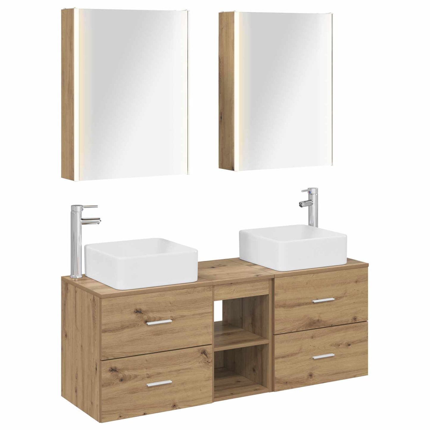 Baderomsinnredningssett 5 pcs Artisan eik