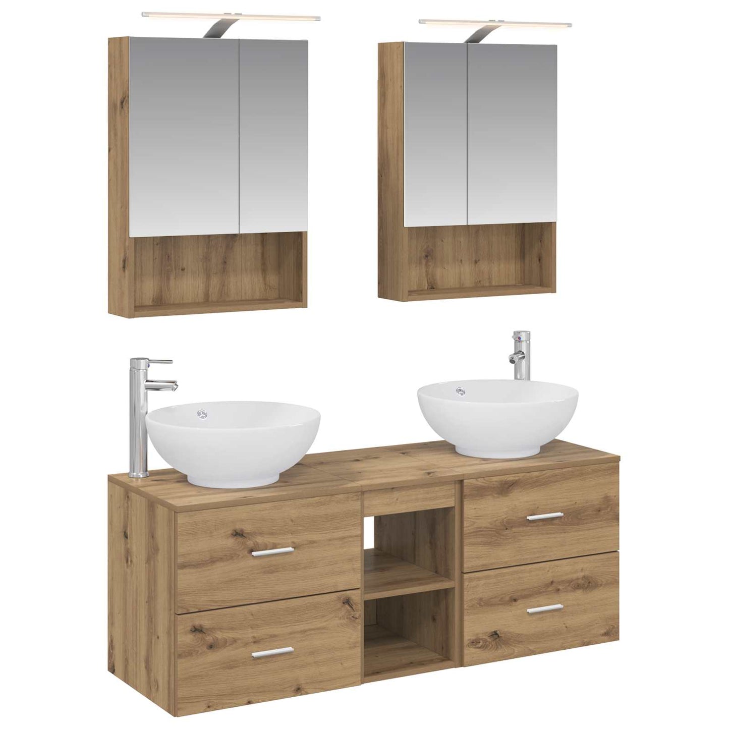 Baderomsinnredningssett 5 pcs Artisan eik