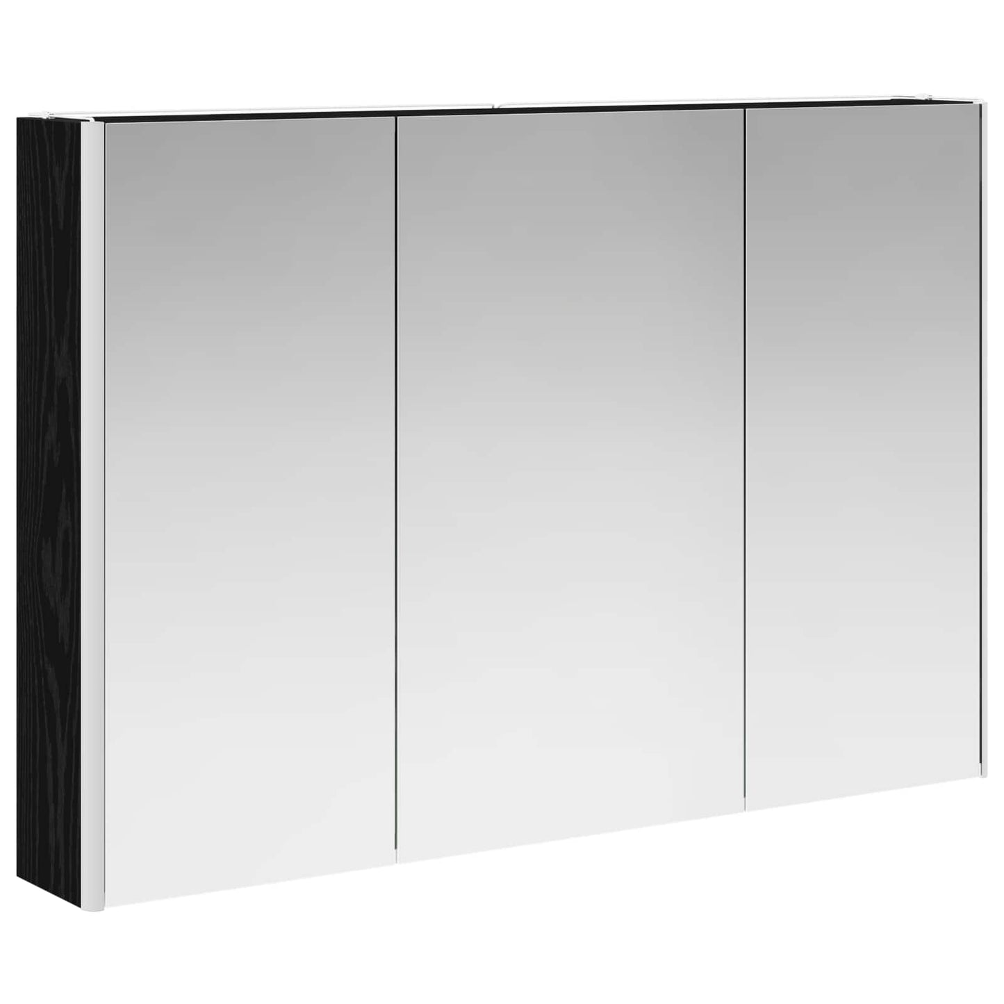 Baderomsinnredningssett 4 pcs Svart eik Konstruert tre og glass