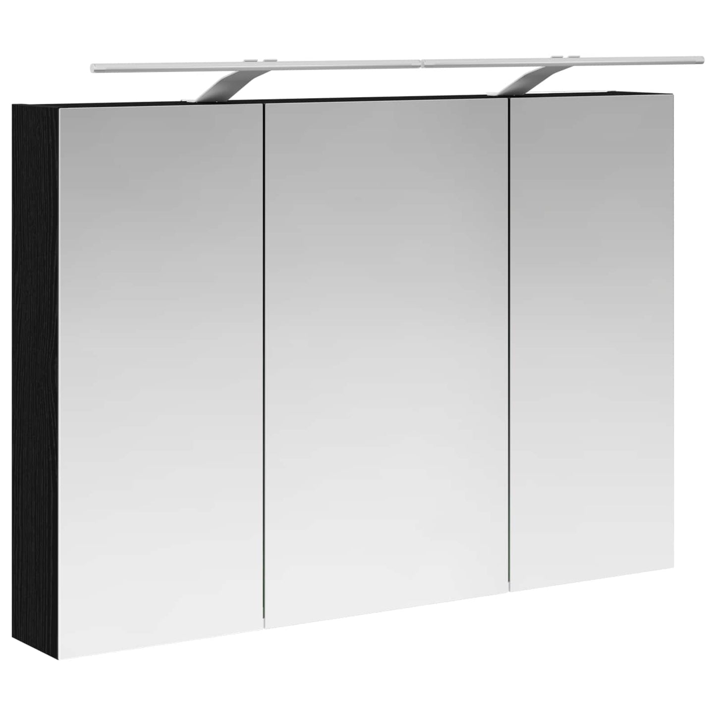 Baderomsinnredningssett 4 pcs Svart eik Konstruert tre og glass