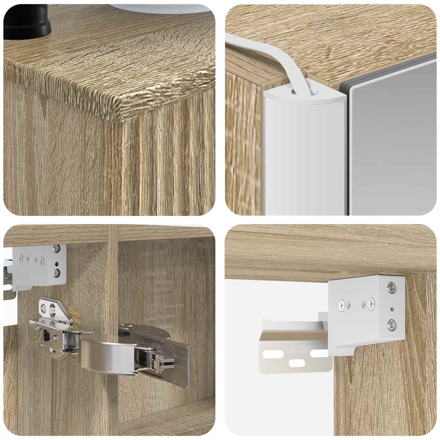 Baderomsinnredningssett 6 pcs Sonoma eik