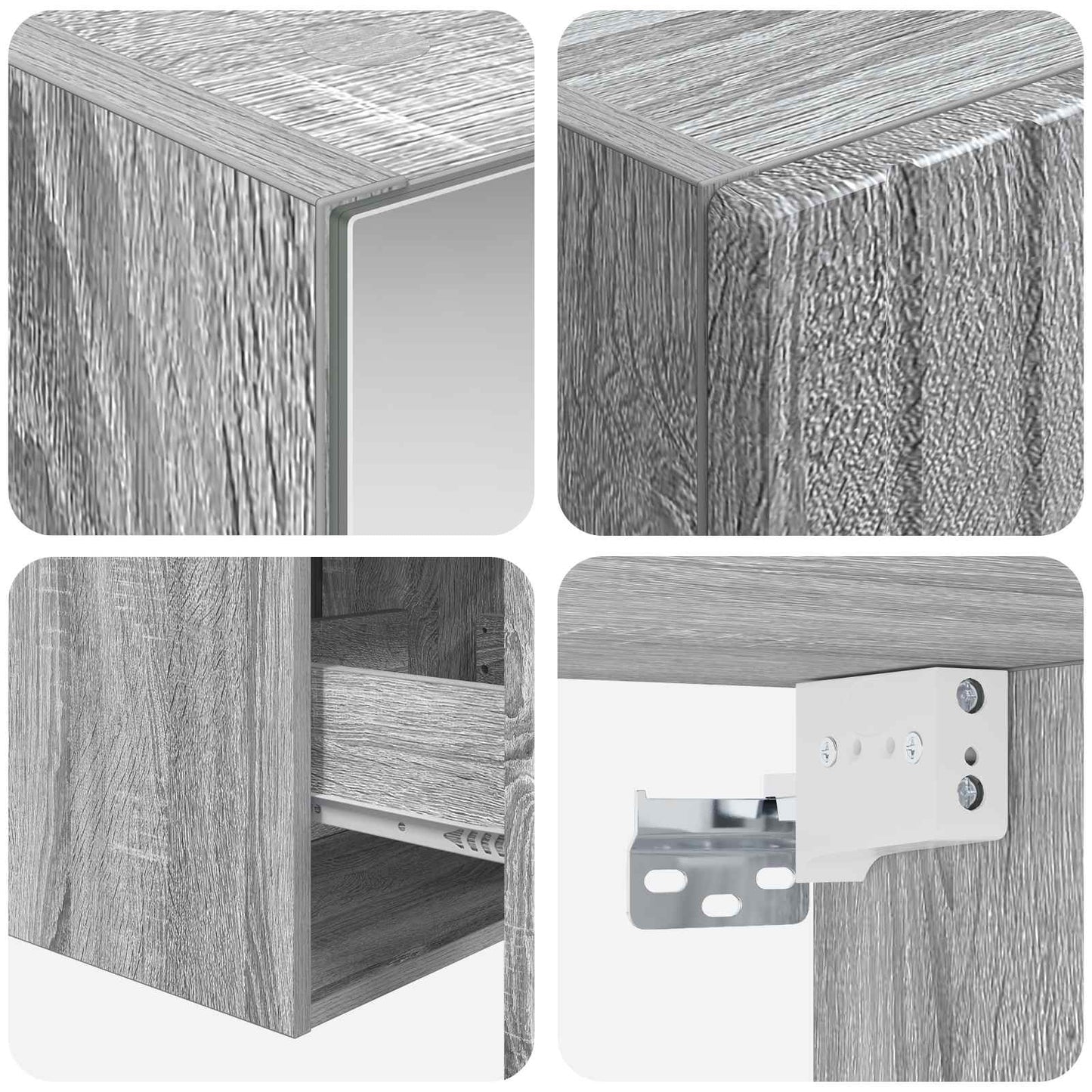 Baderomsskapsett 5 pcs Grå Sonoma 40 x 10,5 x 60,5 cm