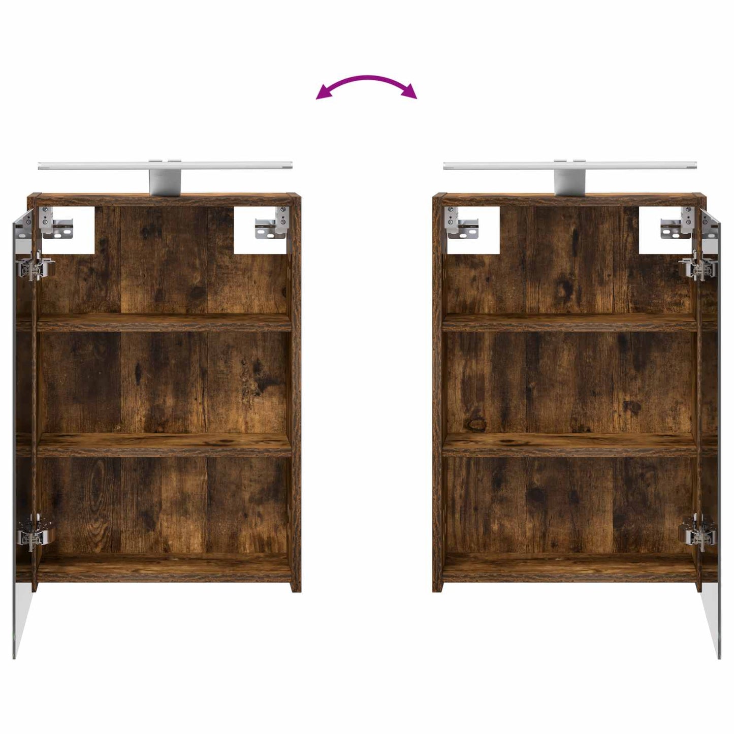 Baderomsskapsett 4 pcs Røkt Eik 43 x 16 x 62,5 cm
