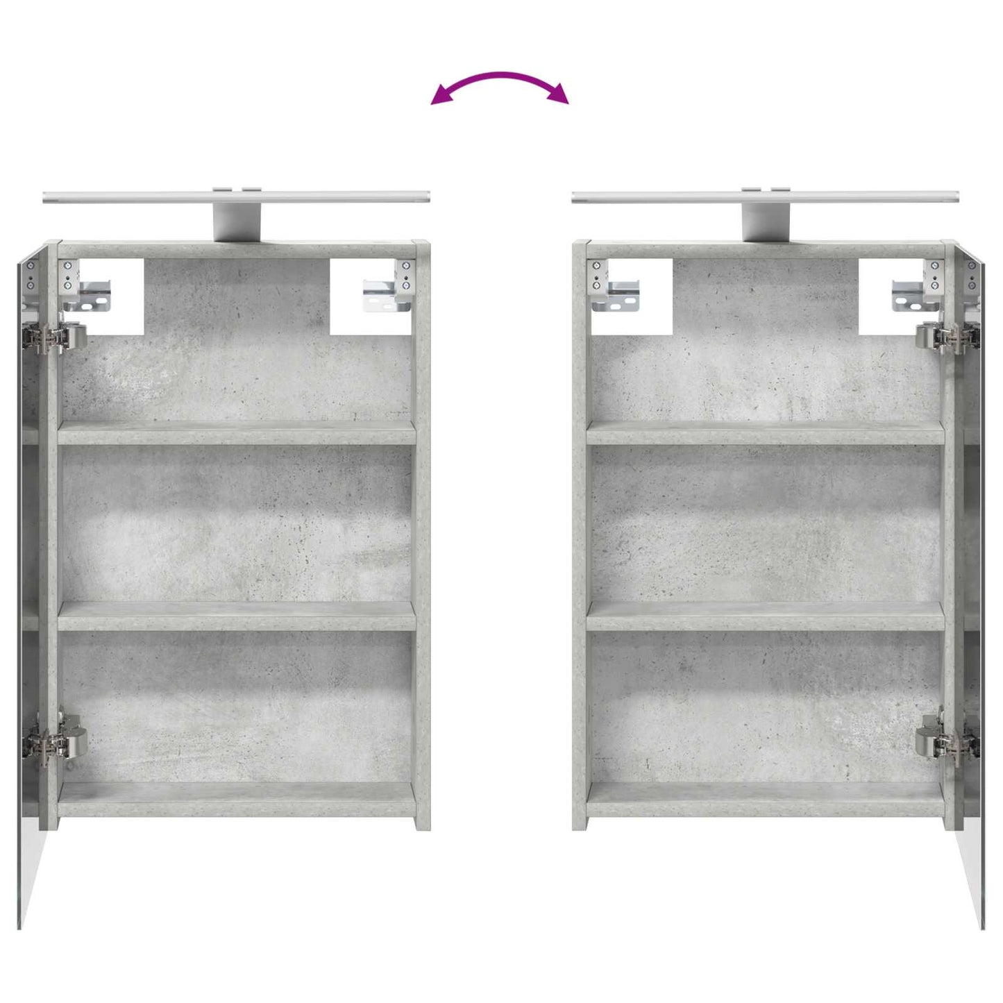 Baderomsinnredningssett 4 pcs Betonggrå Konstruert tre og glass