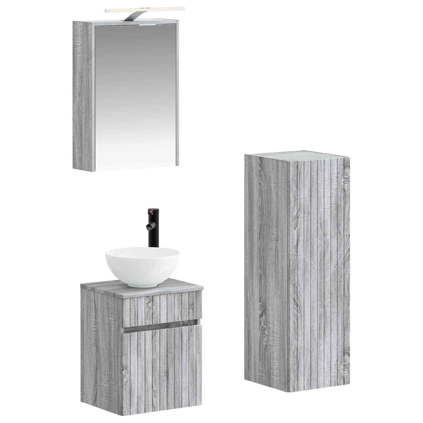 Baderomsinnredningssett 4 pcs Grå Sonoma