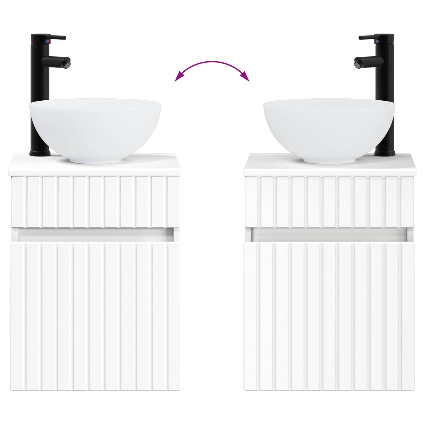 Baderomsinnredningssett 4 pcs Hvit Konstruert tre og glass