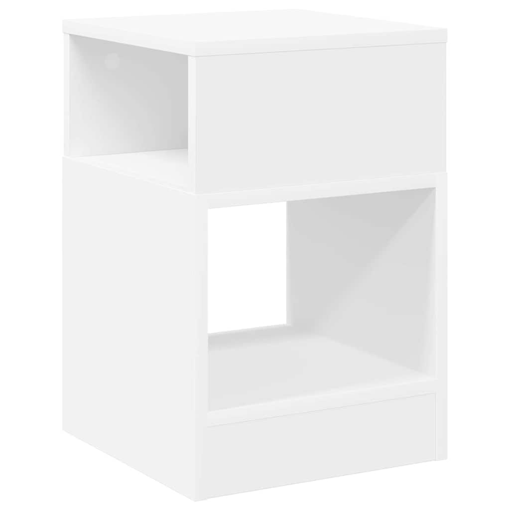 Avlastningsbord 2 pcs Hvit 30,5 x 30 x 45 cm Konstruert tre